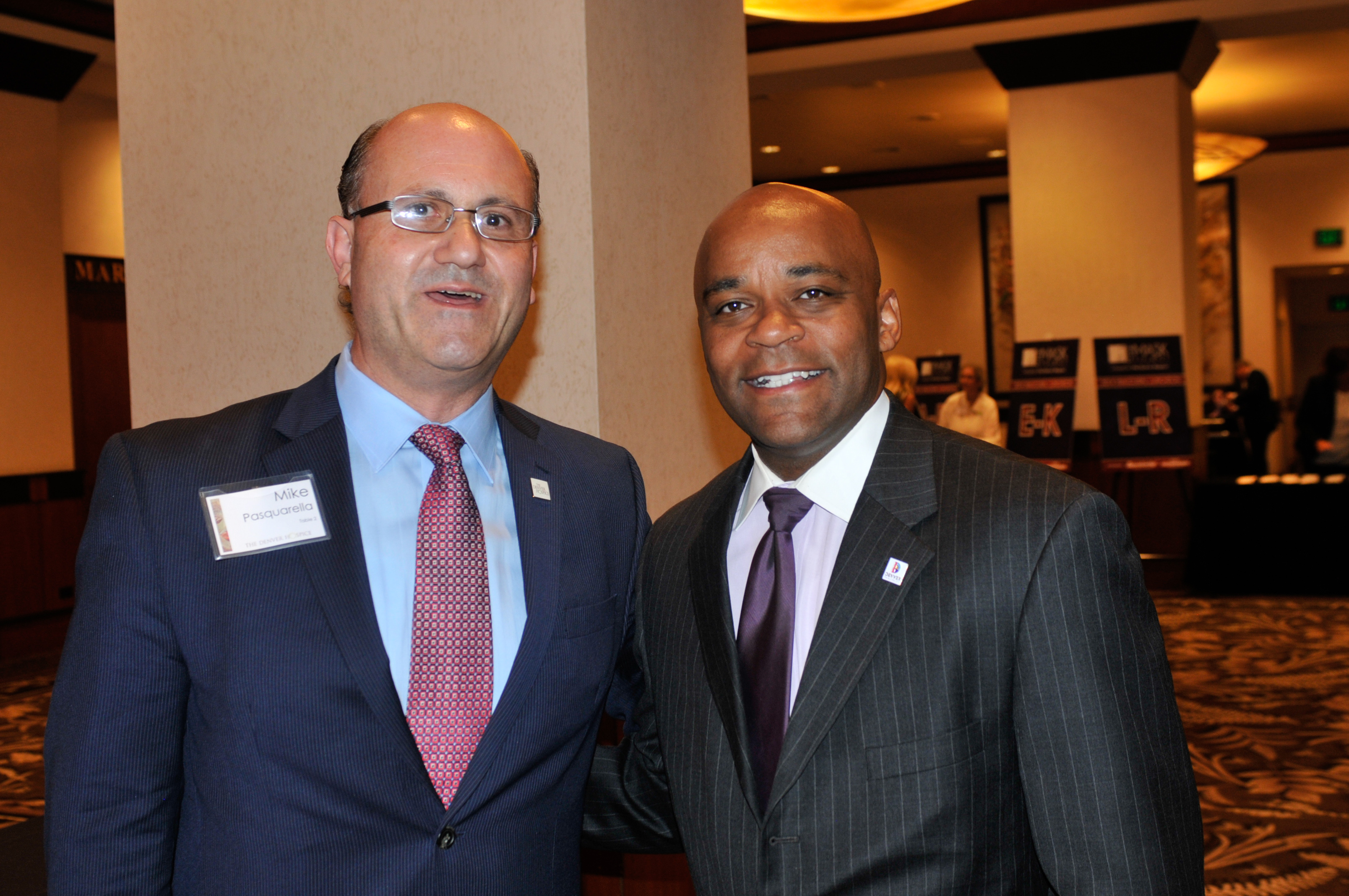 Mike Pasquarella, Left, And Mayor Michael Hancock