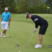 Golfers received a ticket for one shot at qualifying for the putting contest, but could buy extra chances for $10 each.