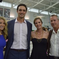 (l to r): Erin and Broncos quarterback Brock Osweiler, with event chair Beth Bowlen Wallace and John Wallace