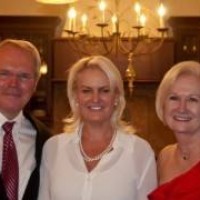 4. Ambassador Christoper Hill, Dean of the Josef Korbel School of International Studies at DU with his wife, Julie, and HYM Diane Wengler