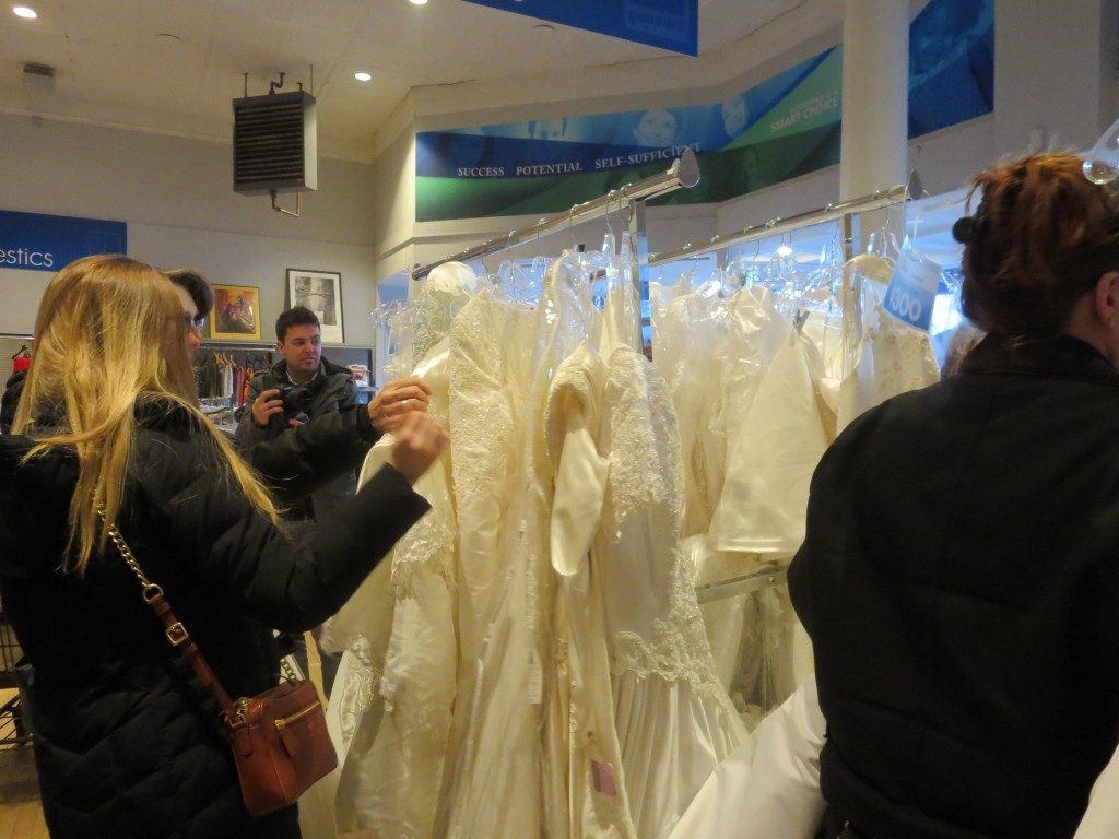 Open the doors! Goodwill Bridal Gown Sale