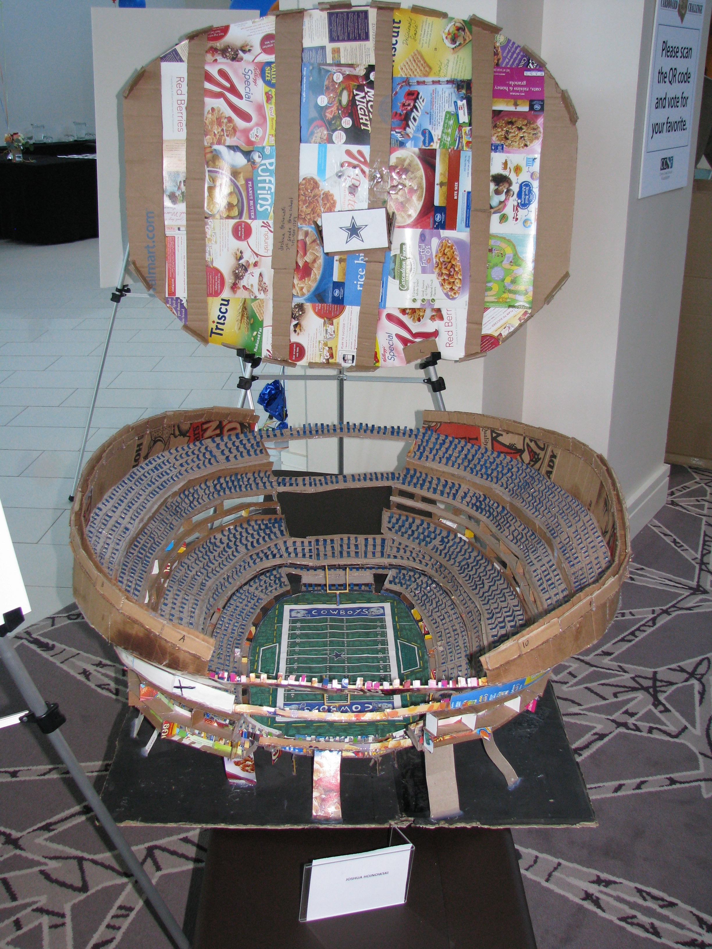 An award winning cardboard football stadium by Joshua Hajnowski