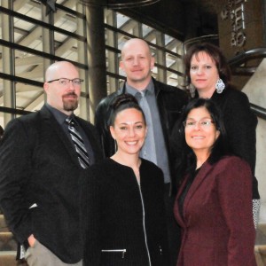 Damian Guillot, left, Katerina Schload, Tyler and Natalie Tysdal