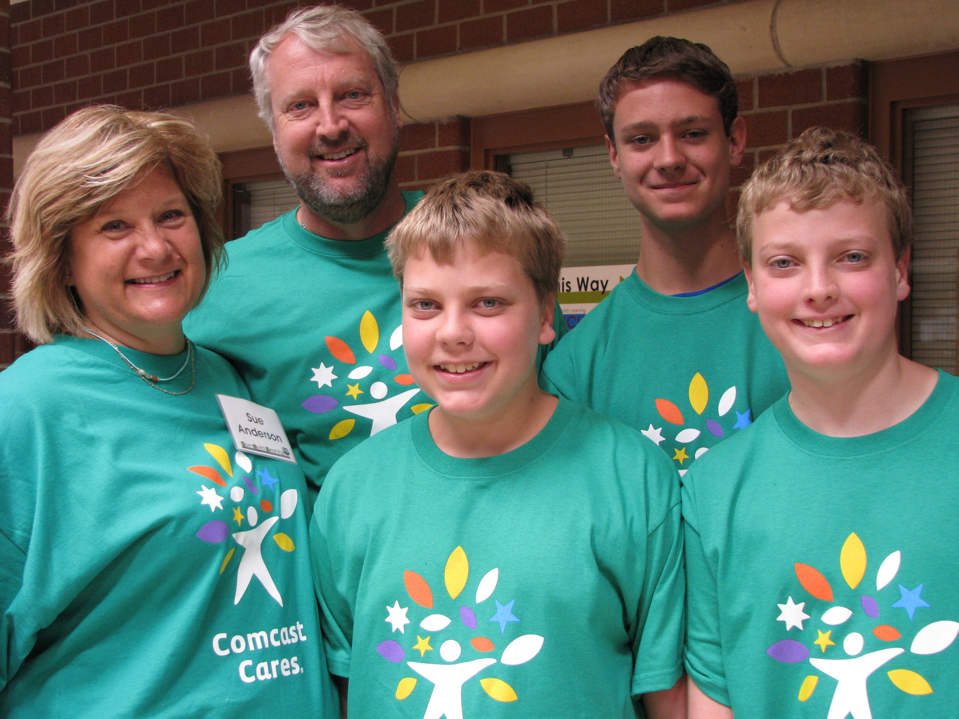 Sue Anderson, from Comcast, got her whole family in on the fun for the day