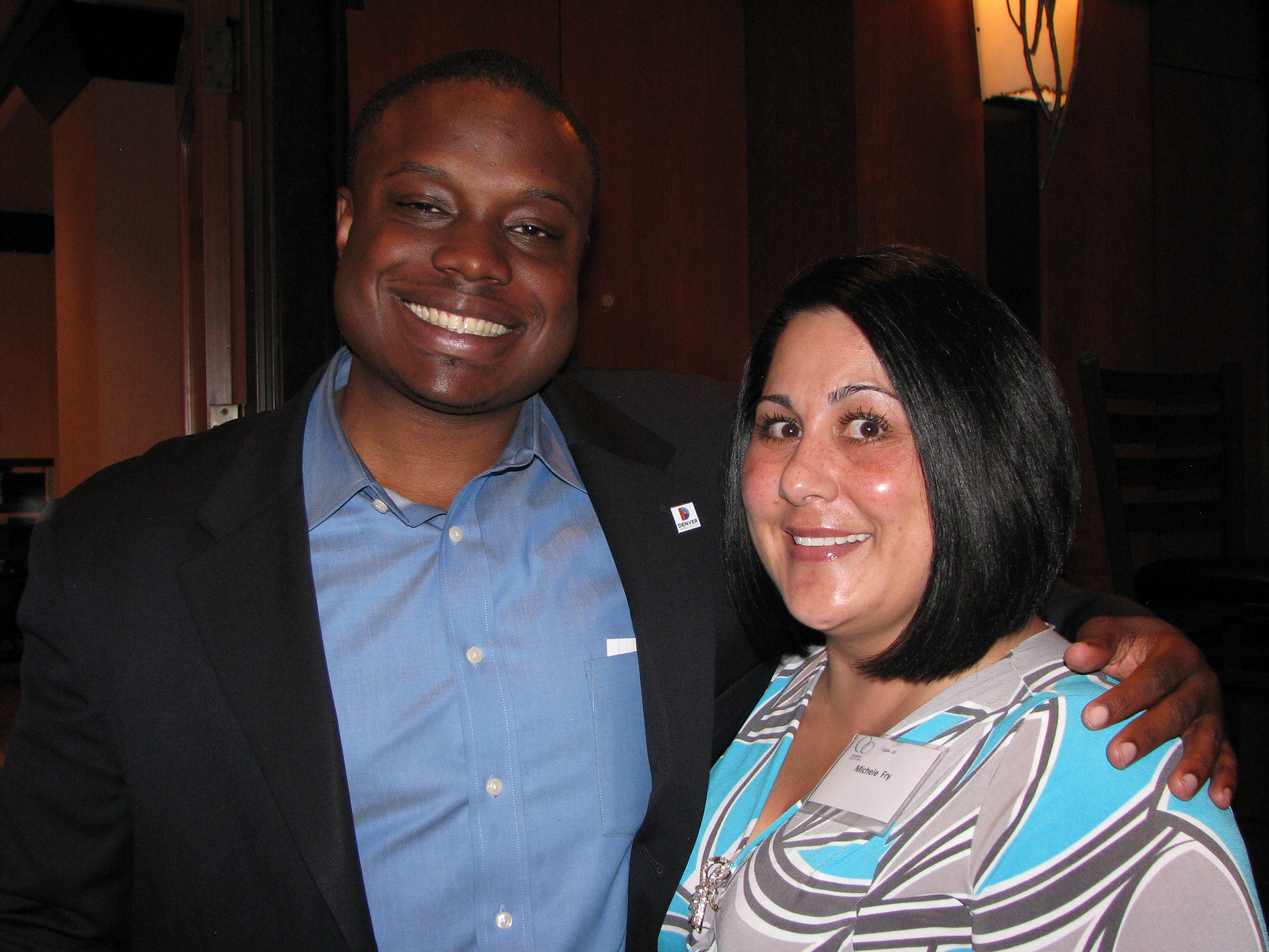 Michael Saap and Michele Fry catch up before the program