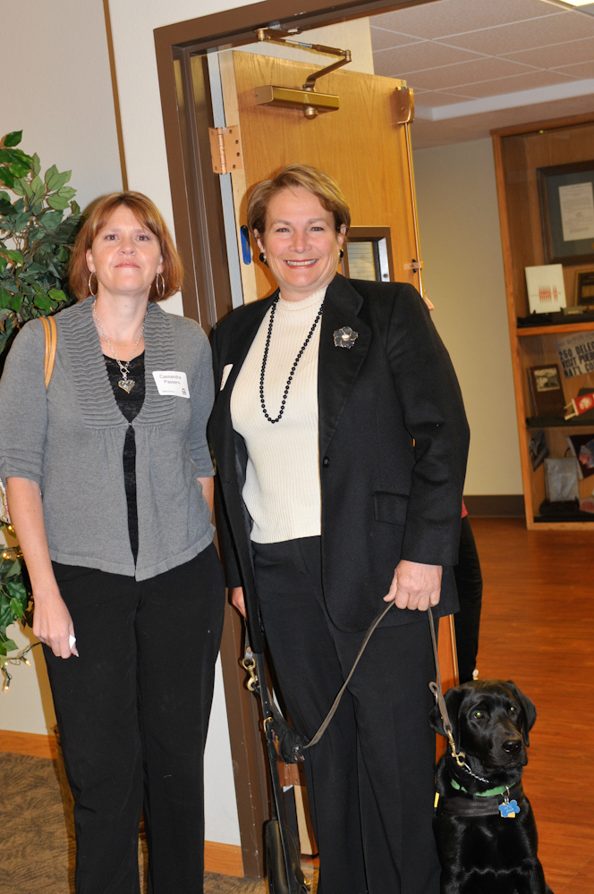 Cassandra Passero, with Lisa Hyams and Pete, dog in training