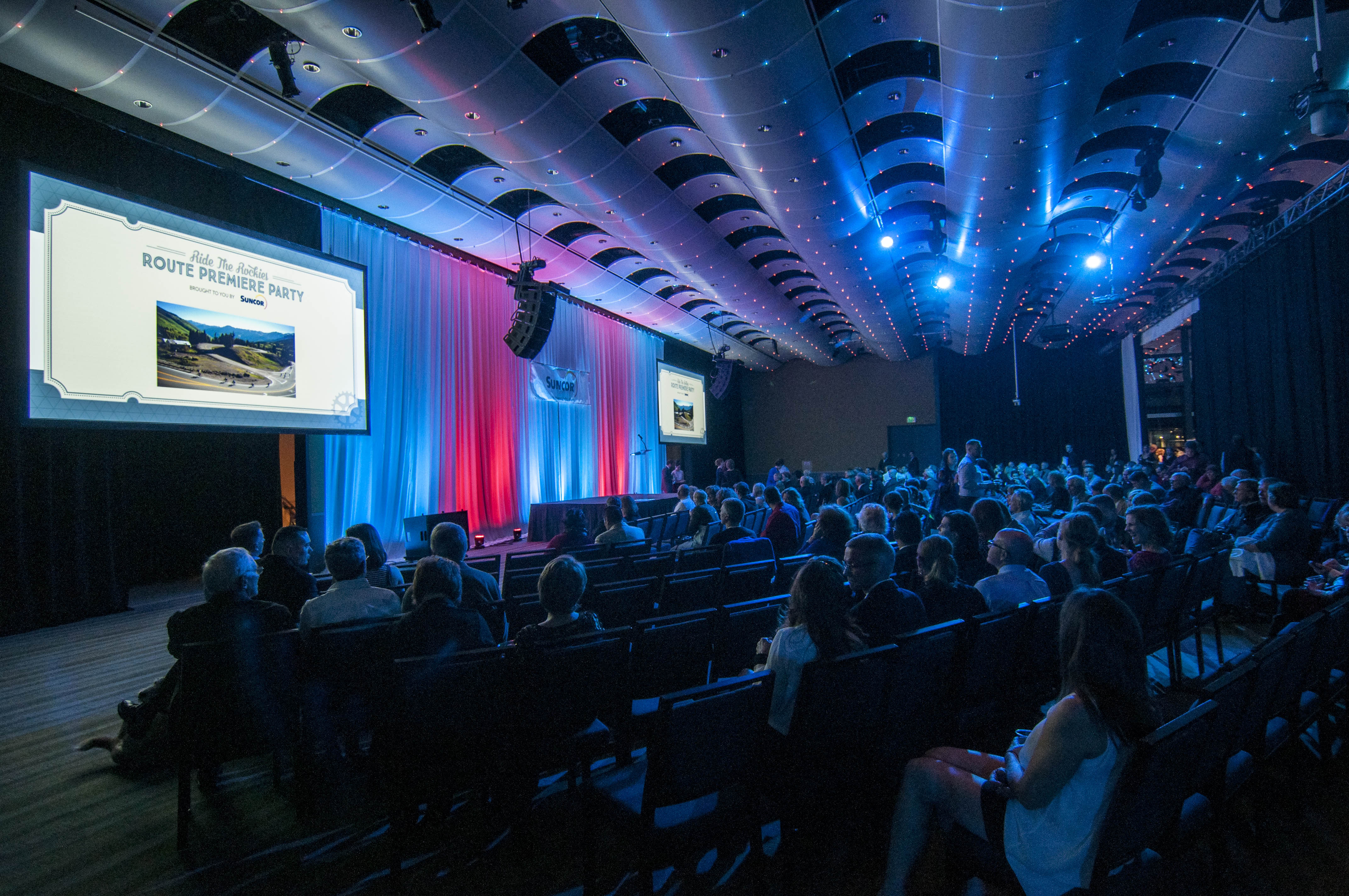 Guests moved into the ballroom area for the evening presentation and video