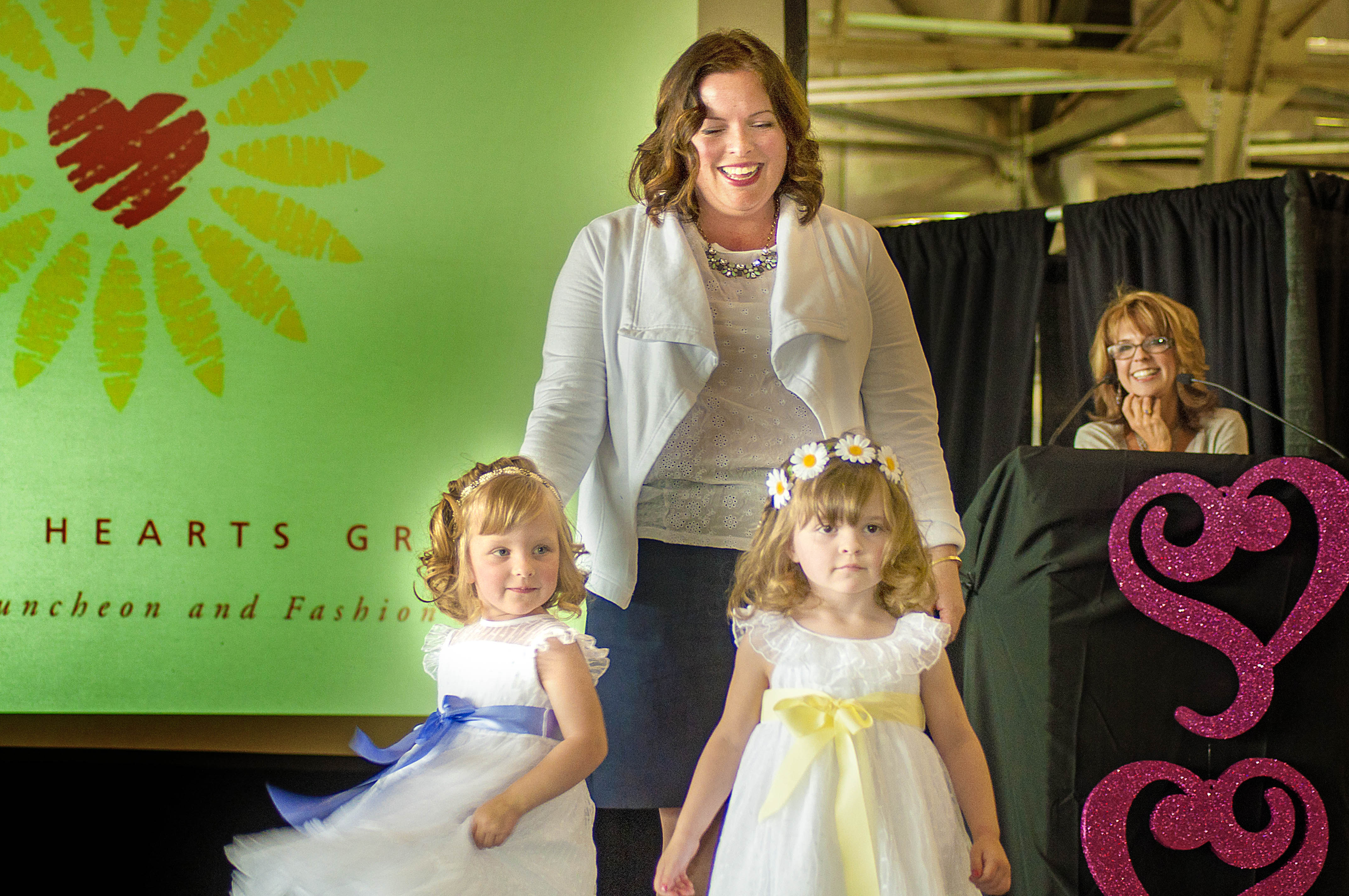 Emma and Kate greet the crowd