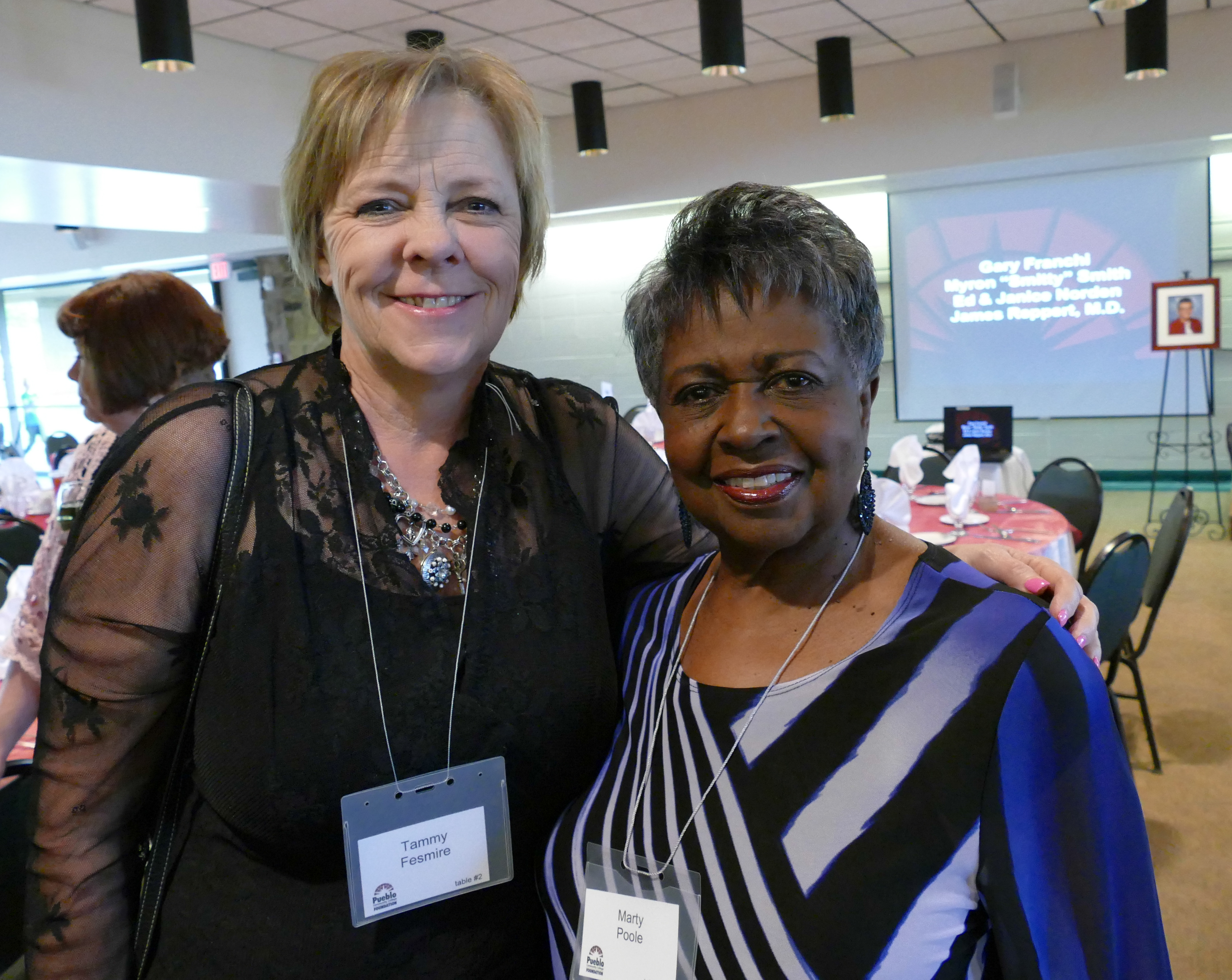 Board members Tammy Fesmire, left, (treasurer) and Marty Poole