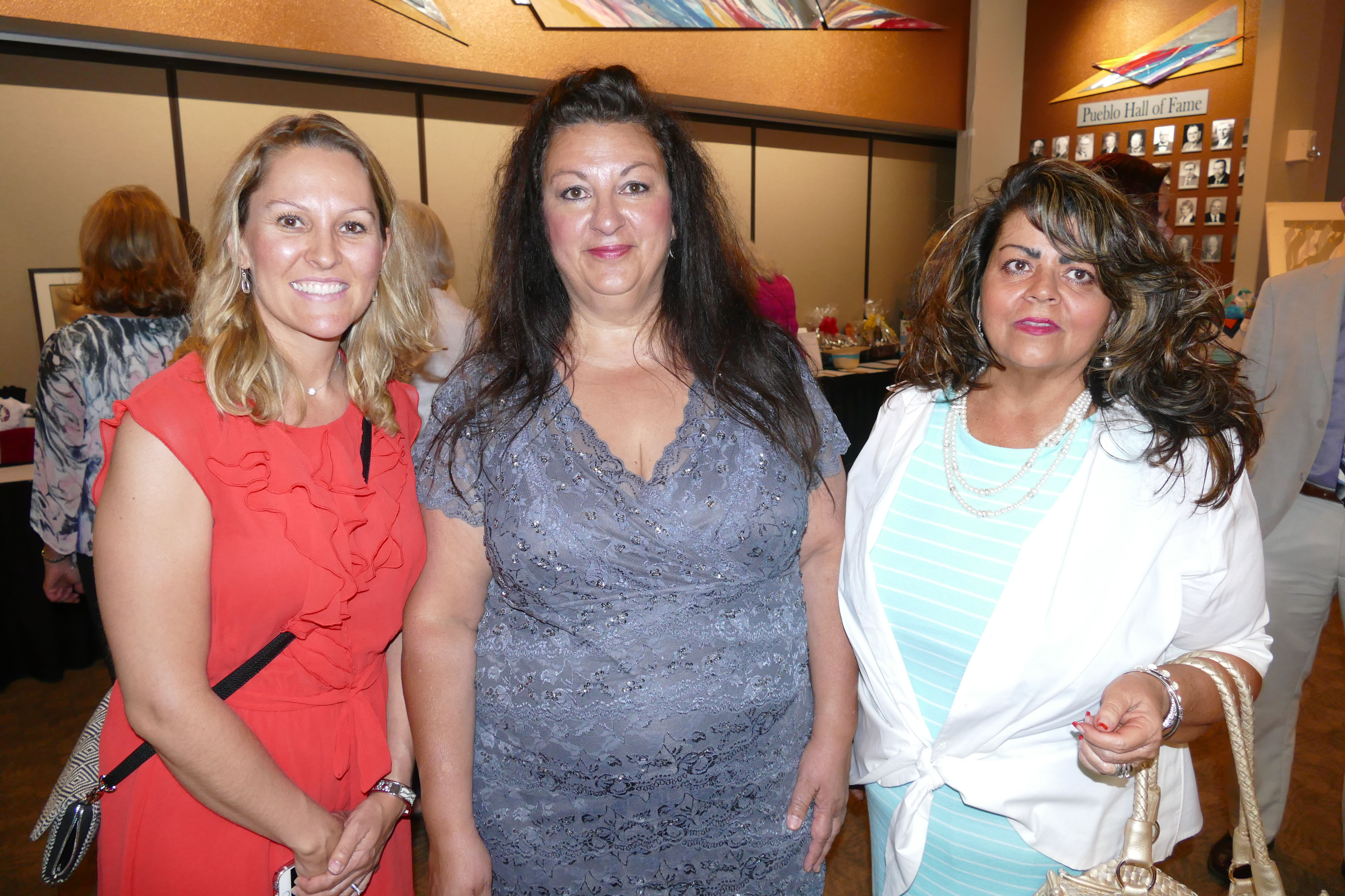 Megan McClure, left, Valerie Palumbo and Pam Scarafiotti