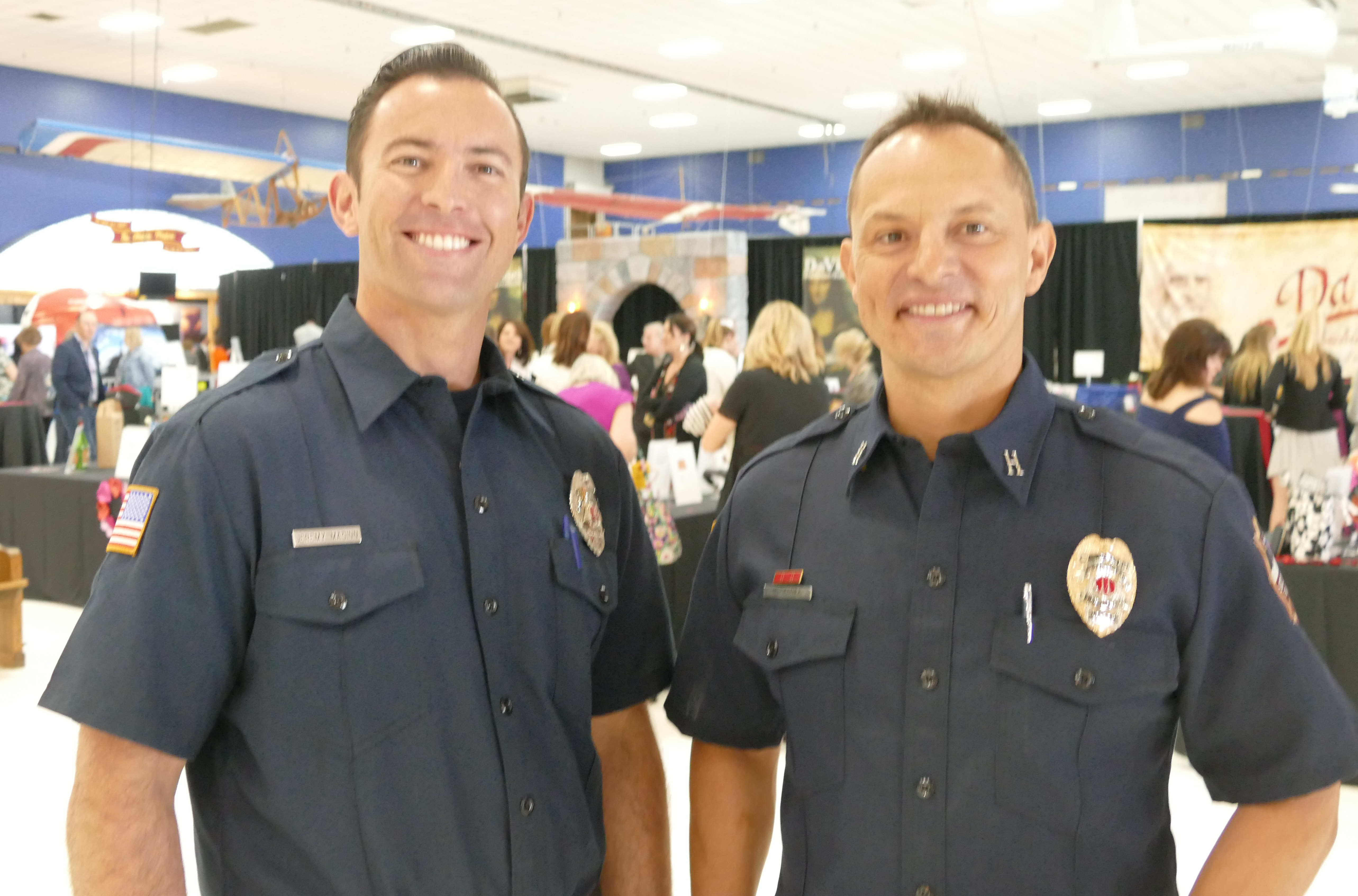 South Metro Fire District firefighters Jeremy Maginn, left, and Captain Mauricio Segura