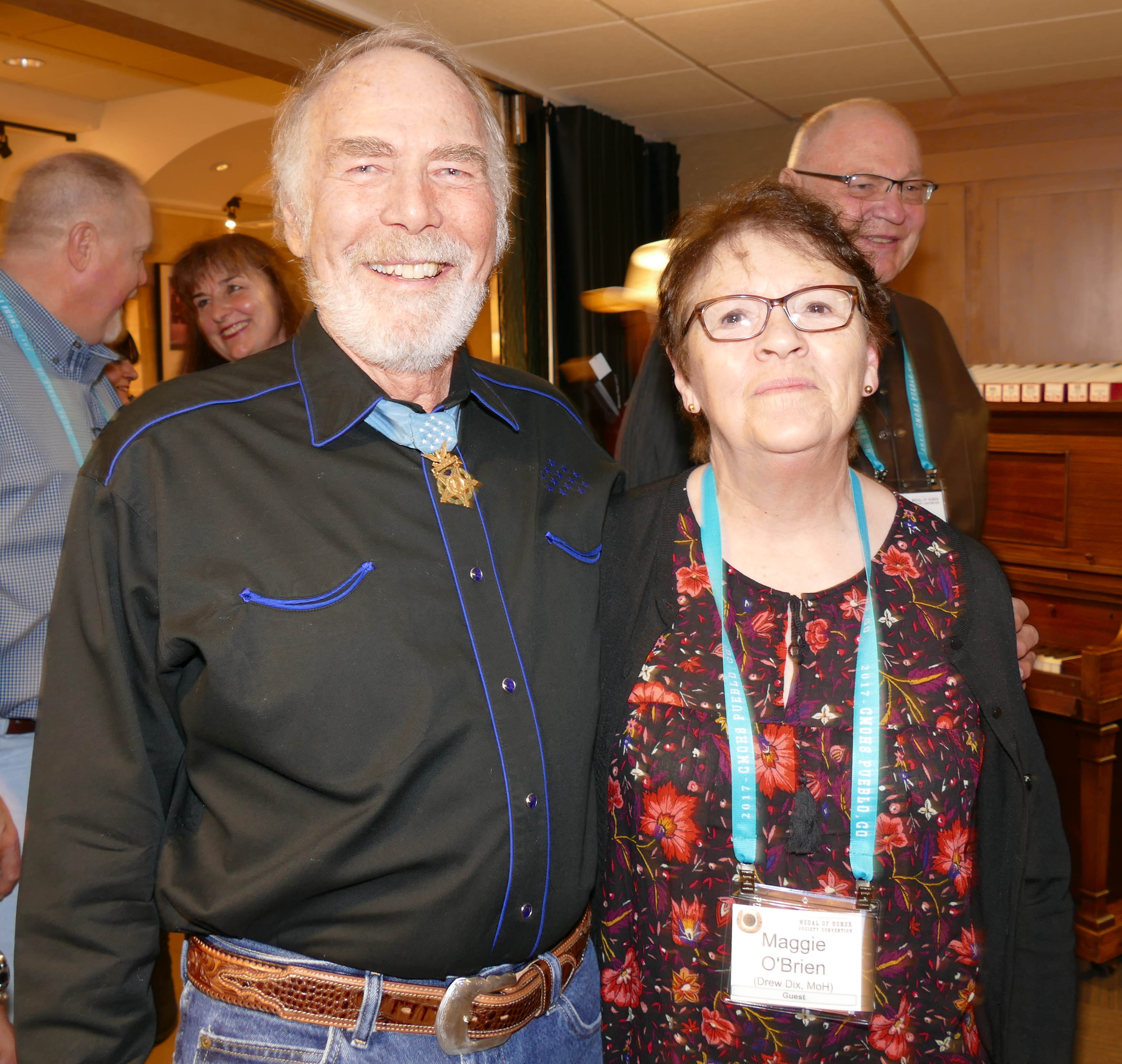Pueblo's own MOH recipient Drew Dix with Maggie O'Brien, a