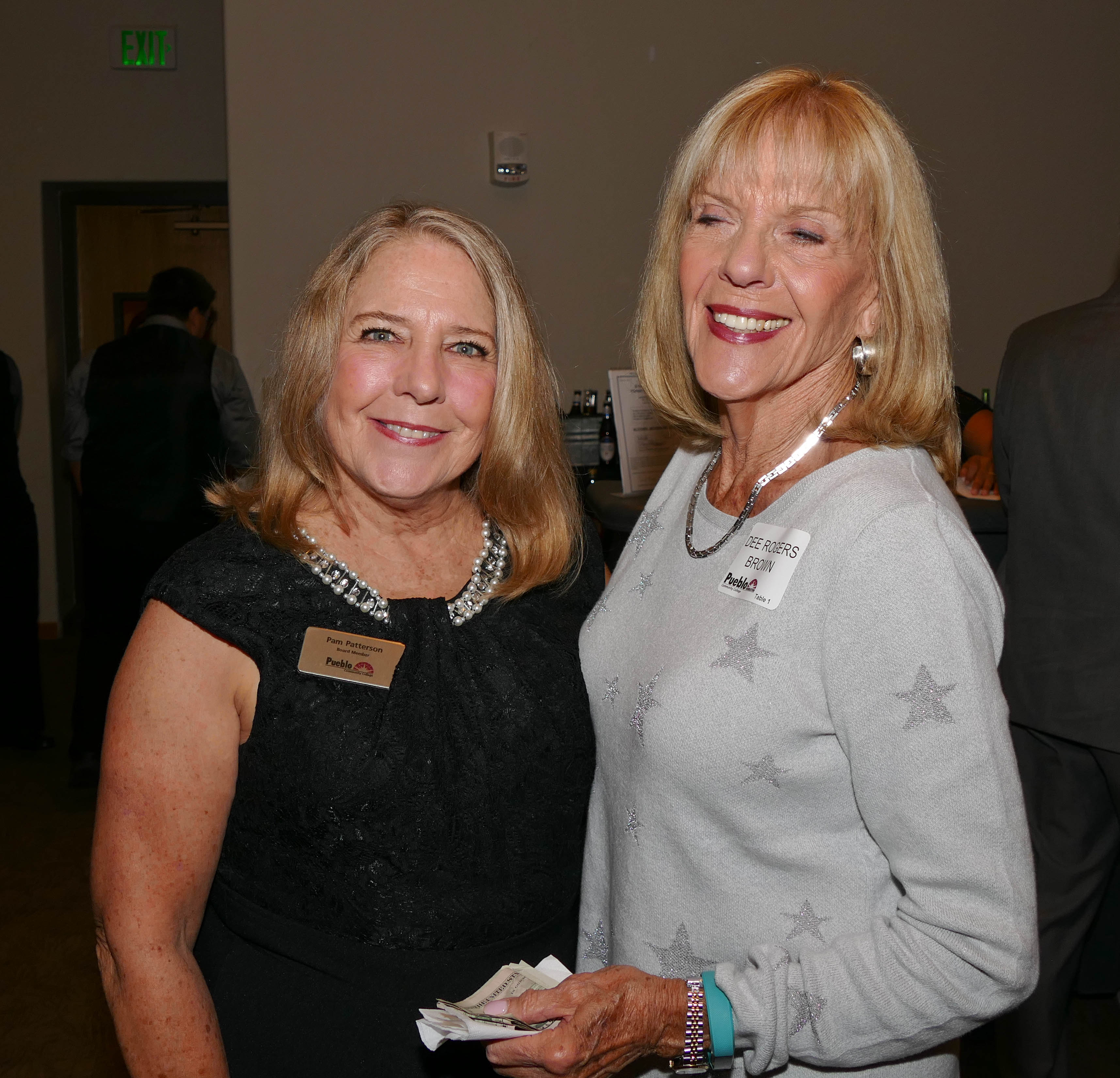 Board treasurer Pam Patterson, left, with Dee Rogers Brown