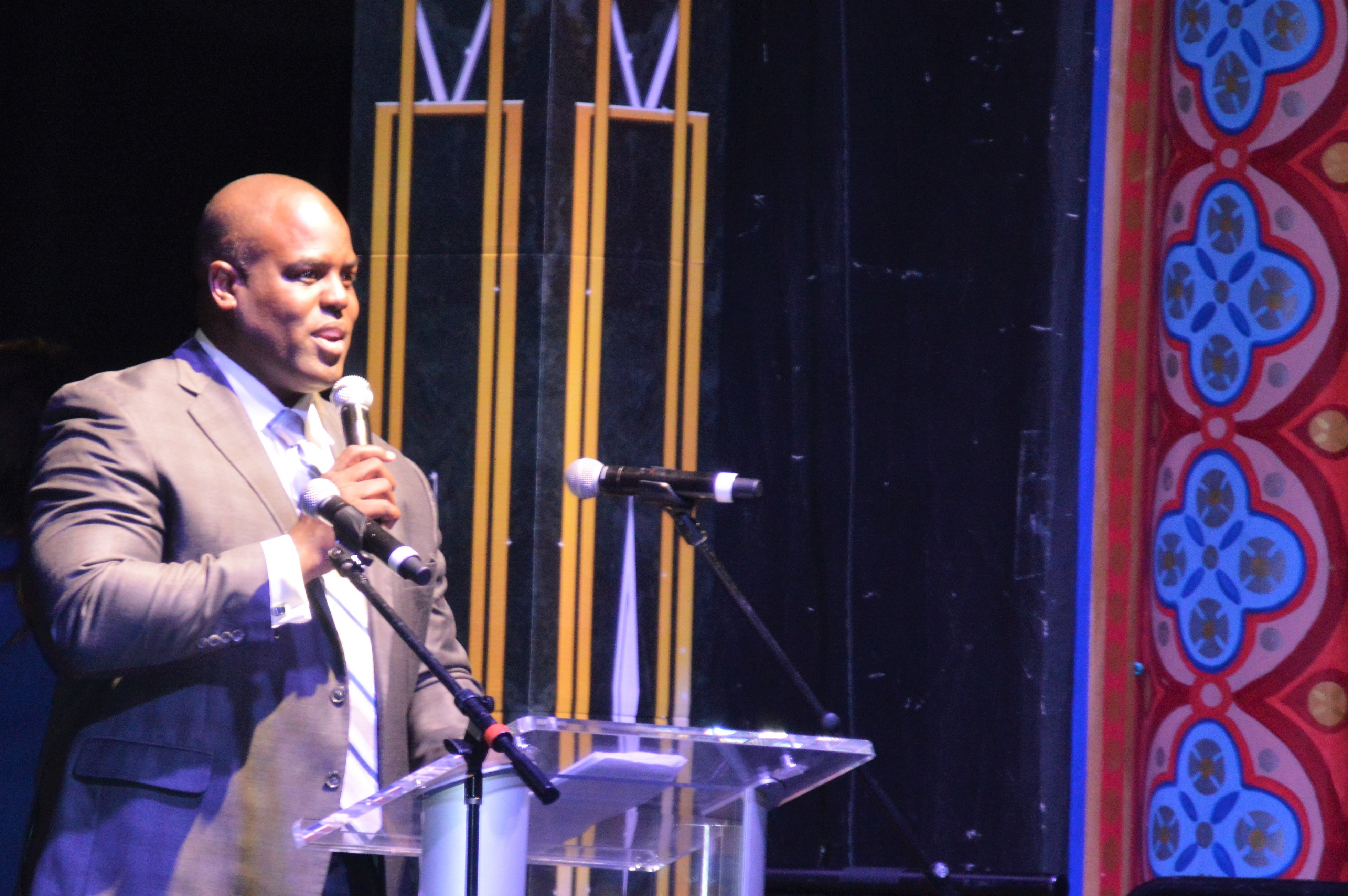 Reggie Rivers, media personality and former Denver Bronco, served as ...