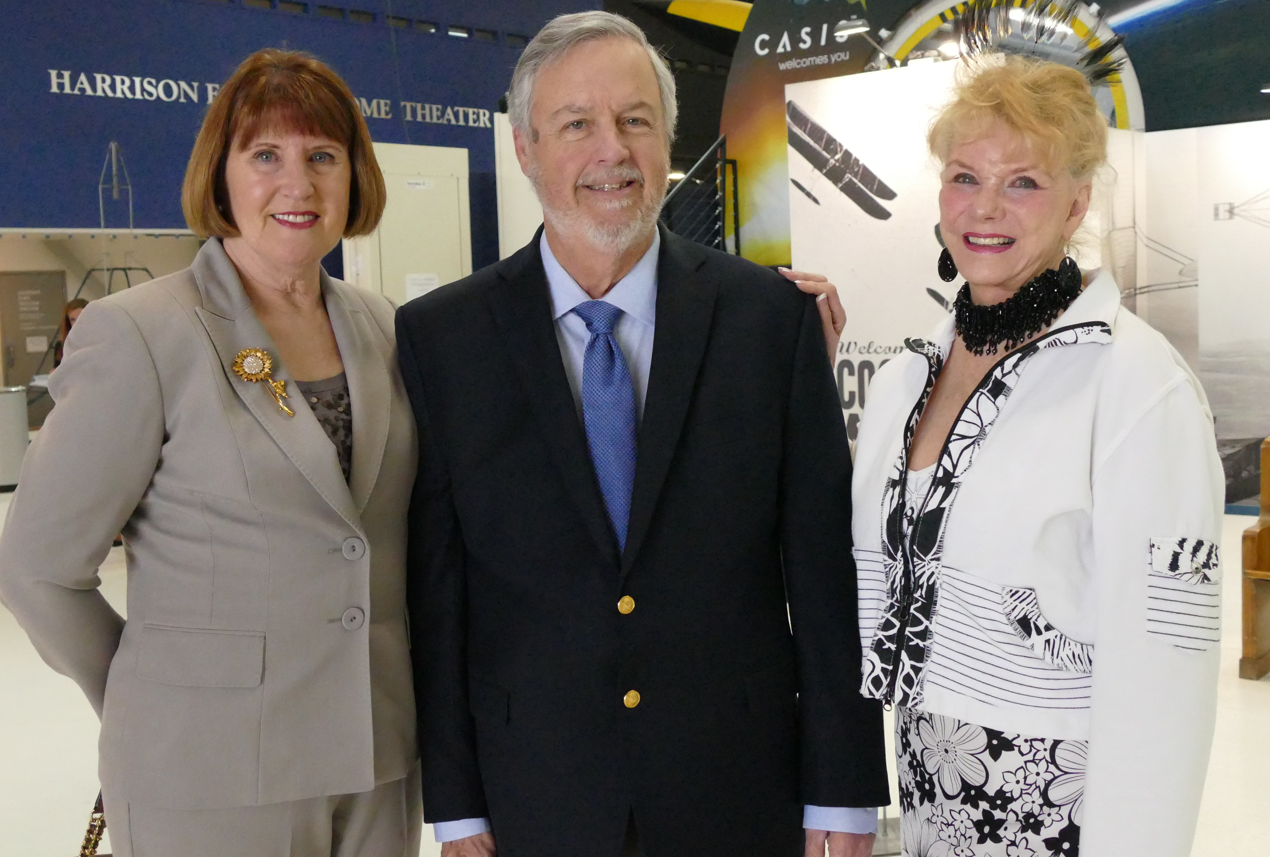 Joanne and John Davidson, left, with Vickie Dow