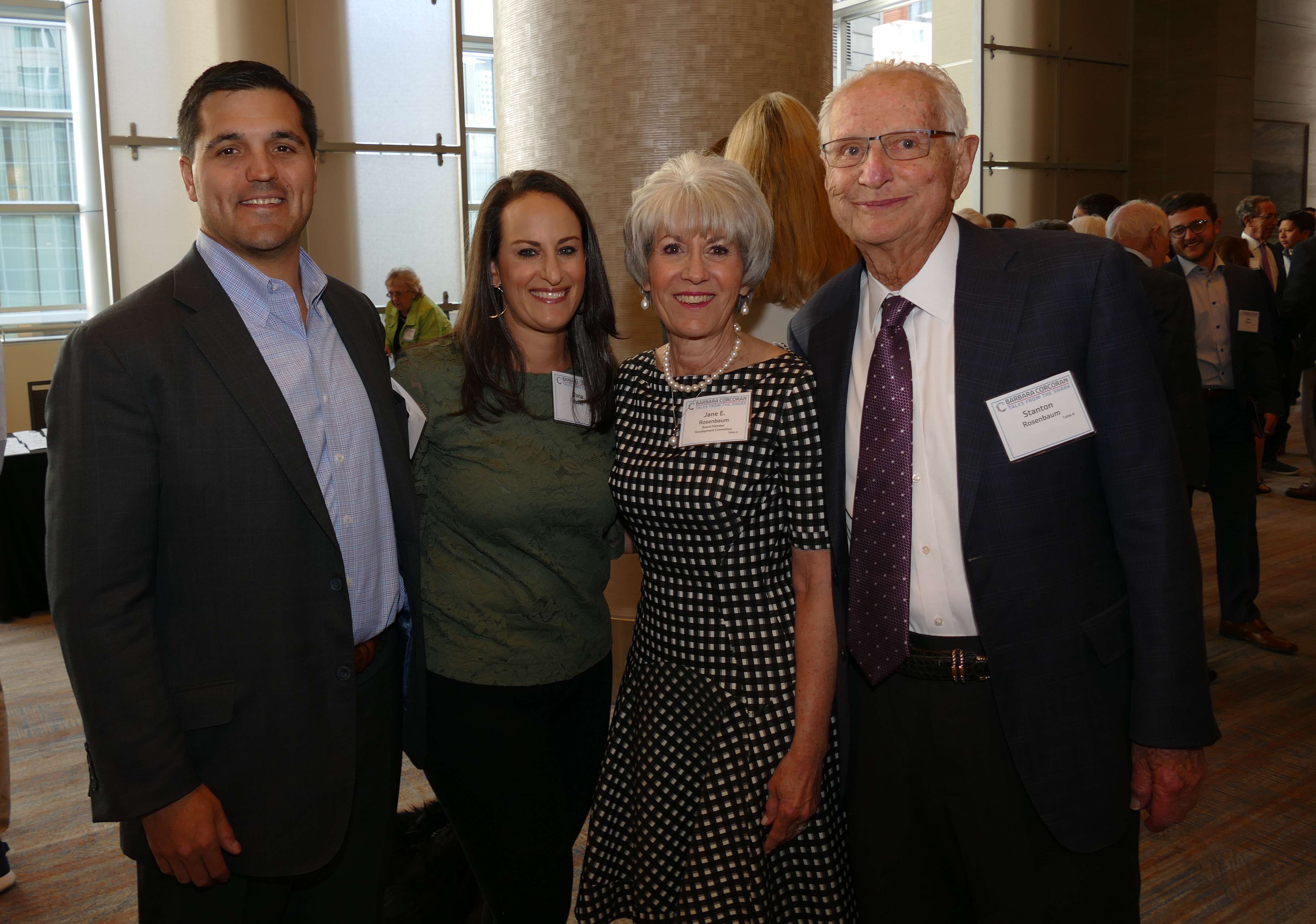 Brian and Dana Parks, left, with Jane E and Stanton Rosenbaum