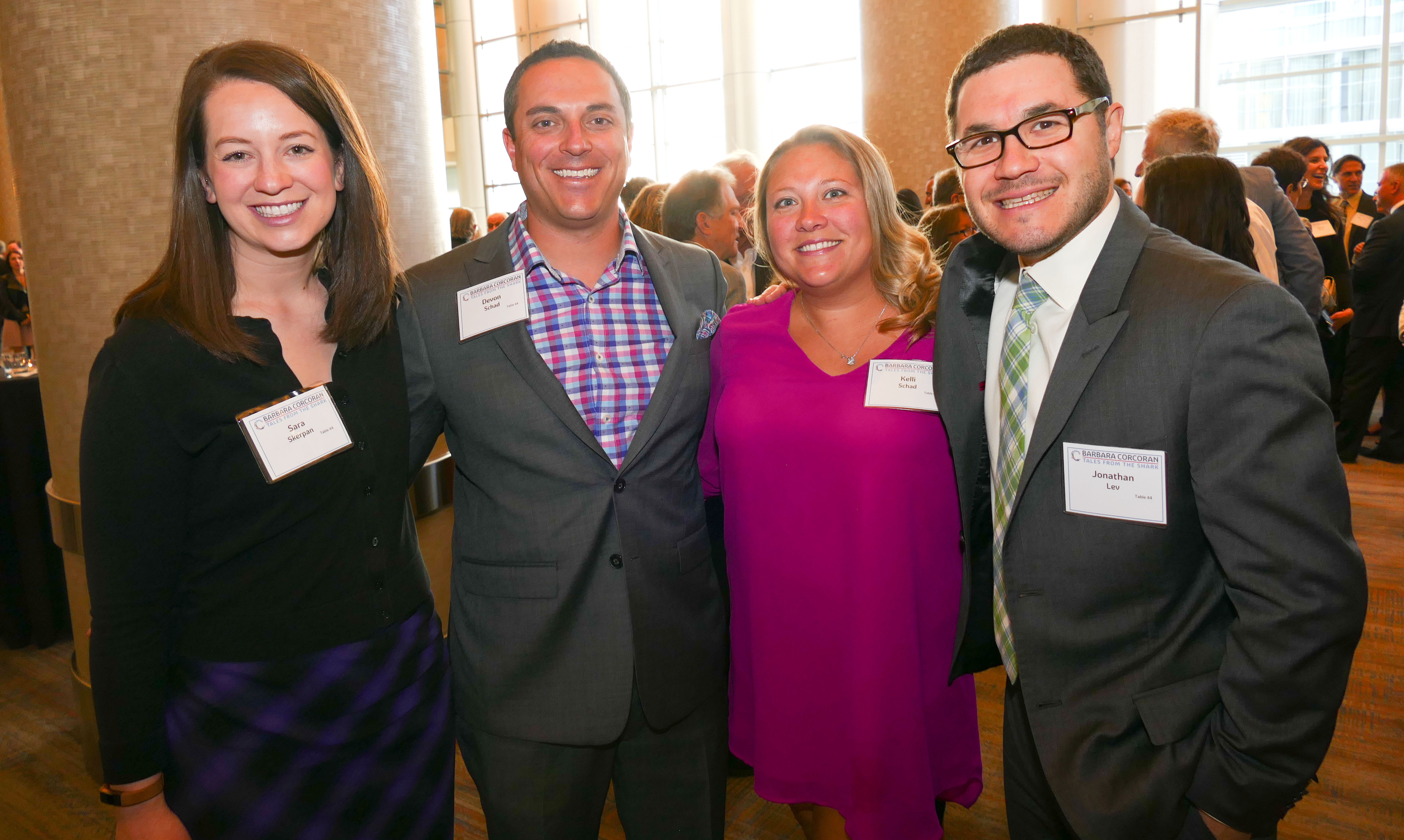 Sara Skerpan, left, Devon and Kelli Schad and Jonathan Lev