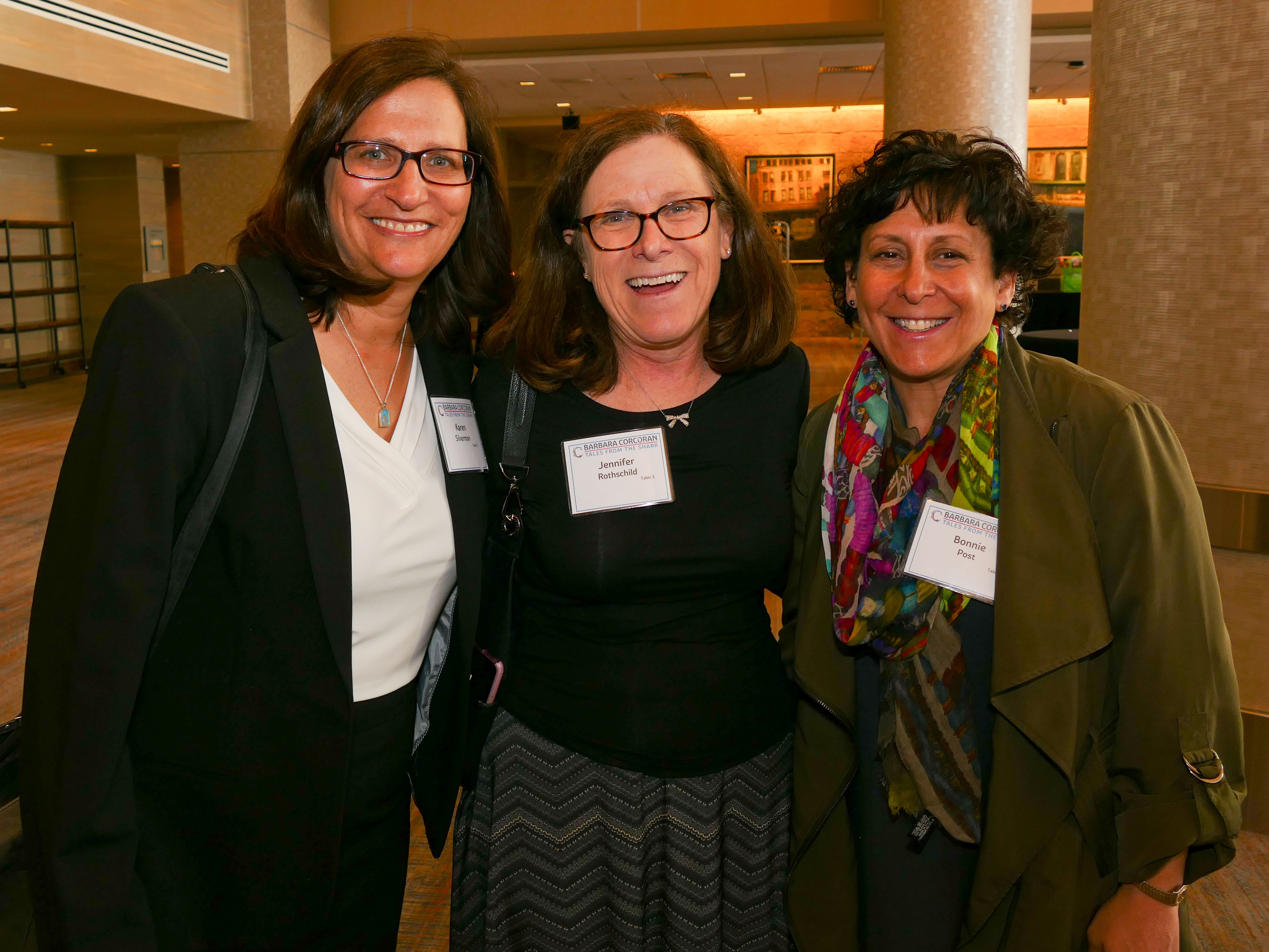 Karen Silverman, left, Jennifer Rothschild and Bonnie Post