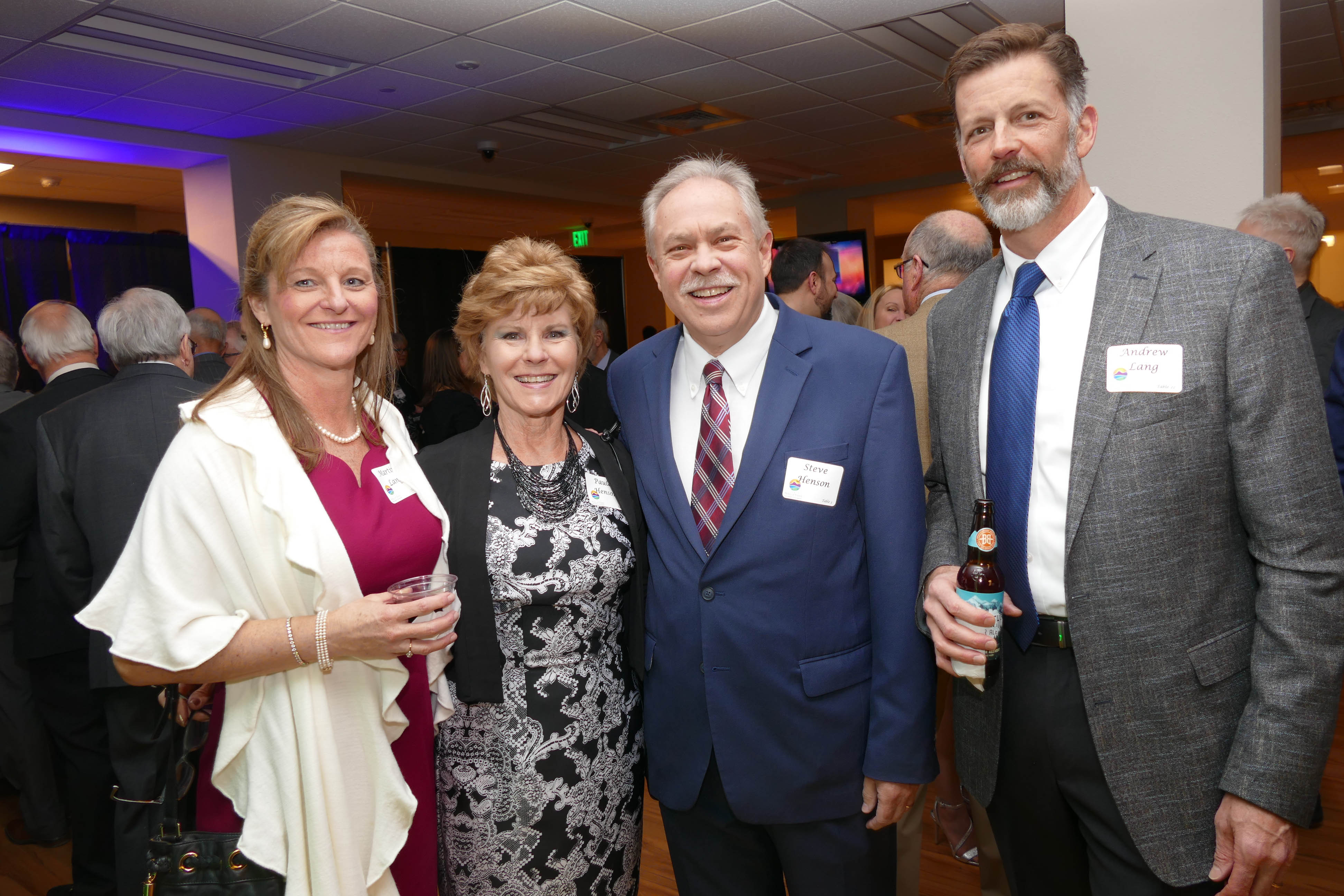 Martina Lang, left, Paula and Steve Henson, Andrew Lang