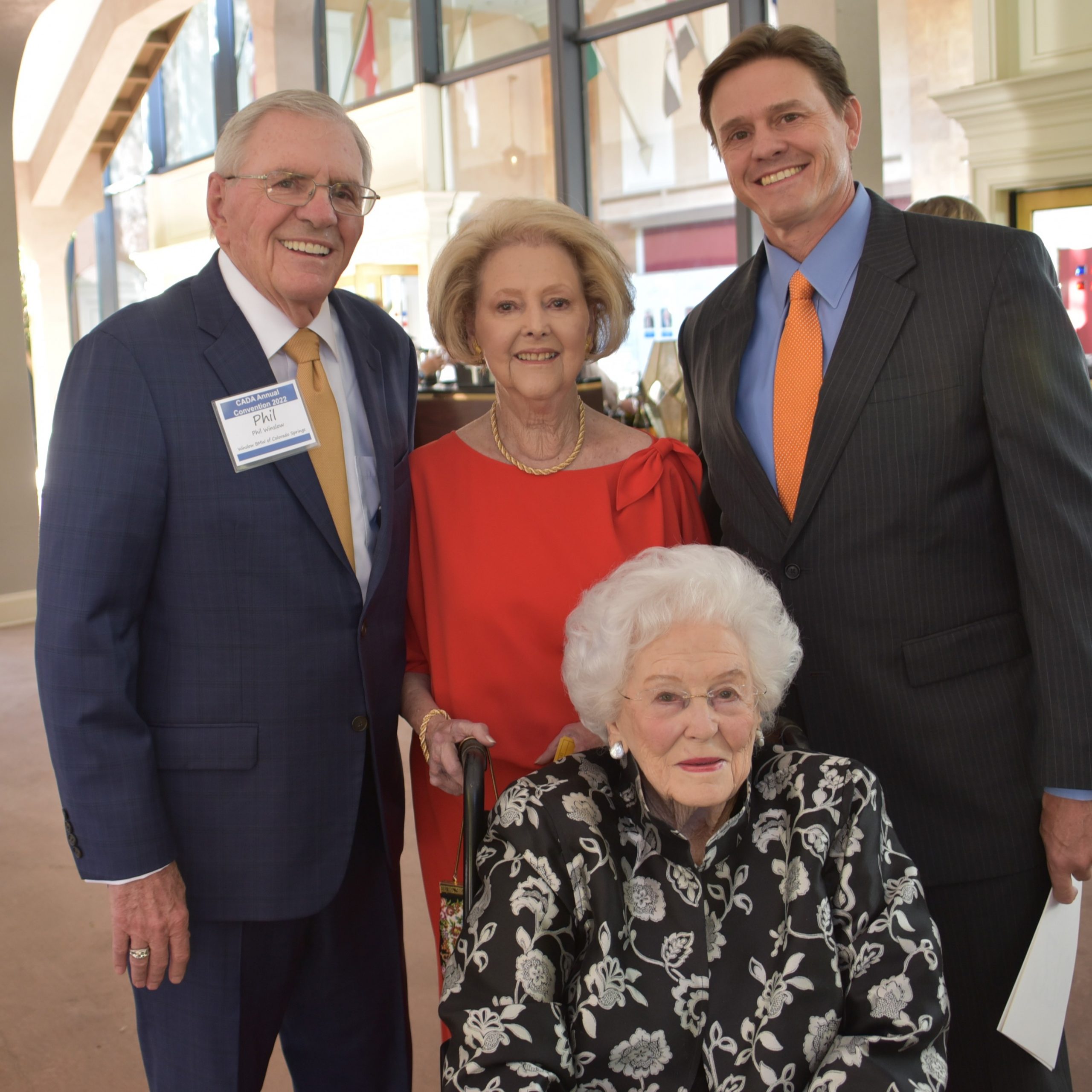 Honoree Phil Winslow, Ann Winslow, Jason Steed and Gloria Bridges in front