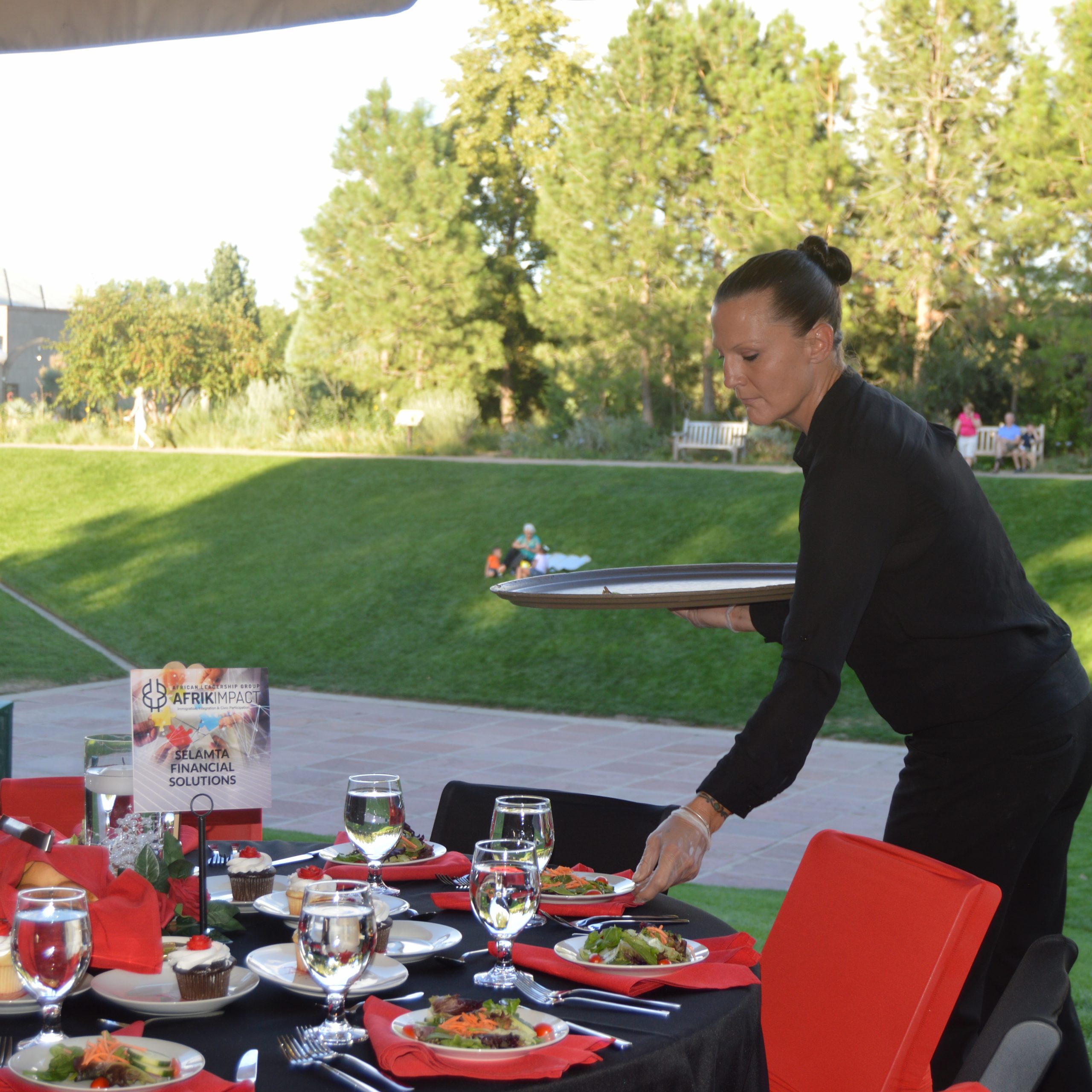 Roots Catering provided passed hors d'oeuvres and a plated dinner