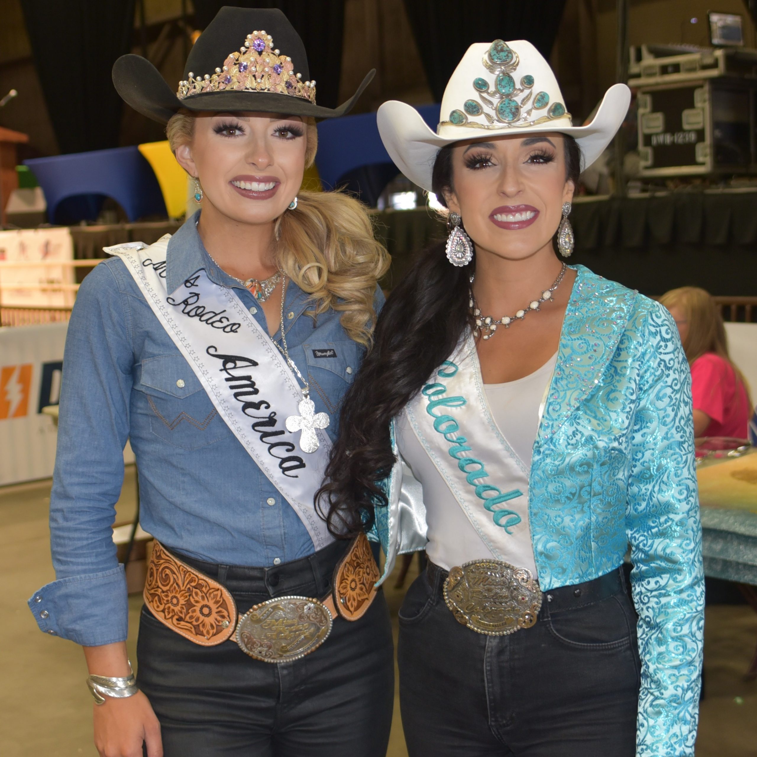 Miss Rodeo America Hailey Frederiksen, left, and Miss Rodeo Colorado ...