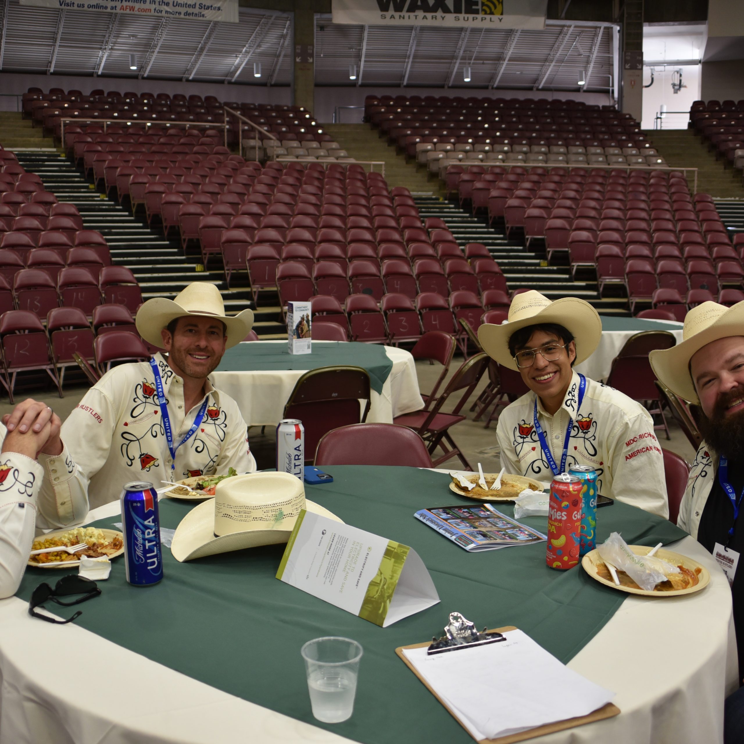 Denver Rustlers George Tate, left, Hugh Bernardi, Ron Sipion and Logan Fry